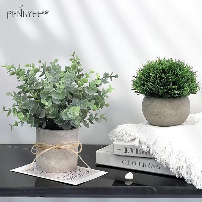 4 Pack Small Fake Plants in Pulp Pot - Image 5