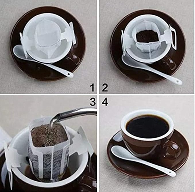 Coffee Filter Paper Bag, Hanging Ear Drip Coffee Bag Single Serve Disposable - Image 3