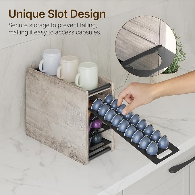 YATINEY Coffee Pod Drawer Holder, 72 Pods Large Capacity, 4 Tier Holder - Image 6