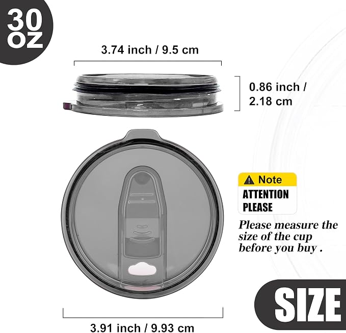 4 Replacement Lids for 30oz Stainless Steel Tumbler Lids - Image 2