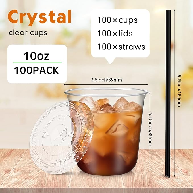 Ziliny 100 Set Clear Plastic Cups - Image 3
