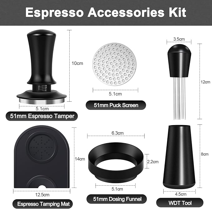 Espresso Accessories Kit 51mm, Espresso Tamper, WDT Tool, Espresso Tamper Mat - Image 7