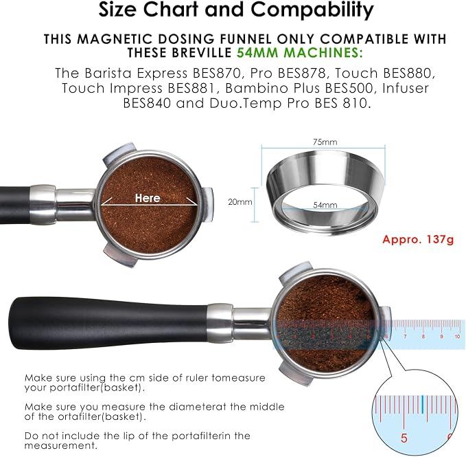 54mm Espresso Dosing Funnel, MATOW Stainless Steel Coffee Dosing Ring Compatible - Image 7
