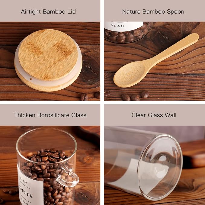 CZZGSM Glass Jar with Bamboo Lid and Spoon - Image 6