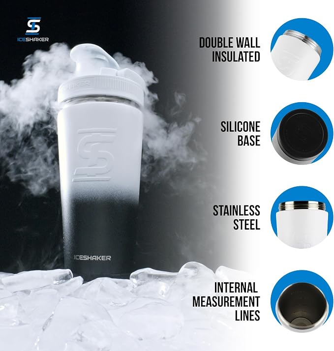 Ice Shaker Stainless Steel Shaker Bottle | 26oz - Image 2
