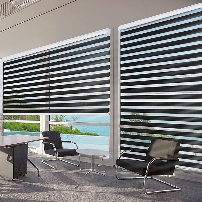 Joydeco Cordless Zebra Blinds for Windows, Dual Layer Free-Stop Zebra Shades - Image 8