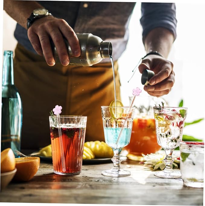Flower Design Glass Stirring Rod Stylish Drink Muddler - Image 7