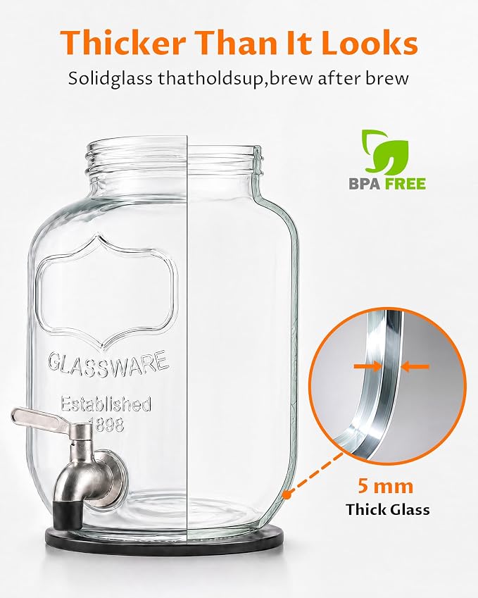 1 Gallon Cold Brew Coffee Maker – Heavy Duty Glass Iced Coffee Maker - Image 5