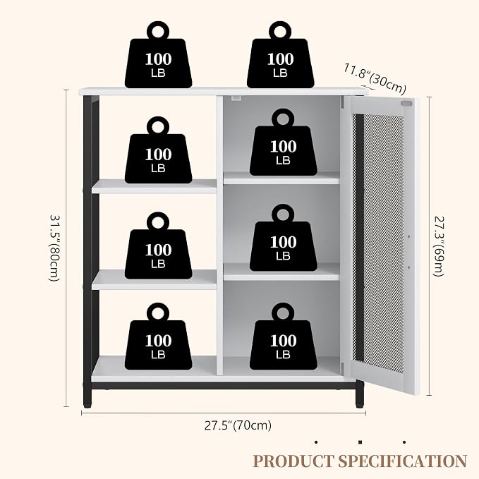 LVSOMT Mini Coffee Bar Cabinet for Home Kitchen, 27.5'' Coffee Stand Station - Image 2