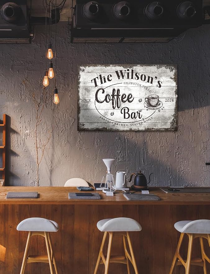 IPIC - Custom Coffee Bar Sign, Large Personalized Canvas Wall Art - Image 3