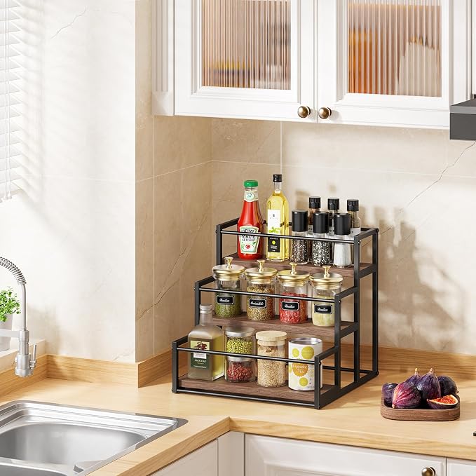 THYGIFTREE Liquor Bottle Display Shelf, 3 Tier Coffee Syrup Rack Organizer & - Image 7