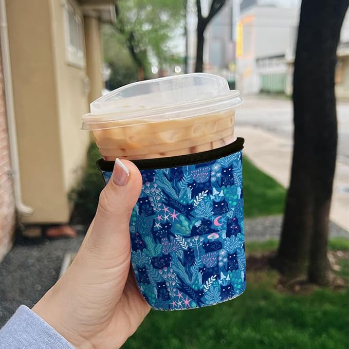 Reusable Insulated Neoprene Iced Coffee Cup Sleeve, Durable Drink Sleeve - Image 3