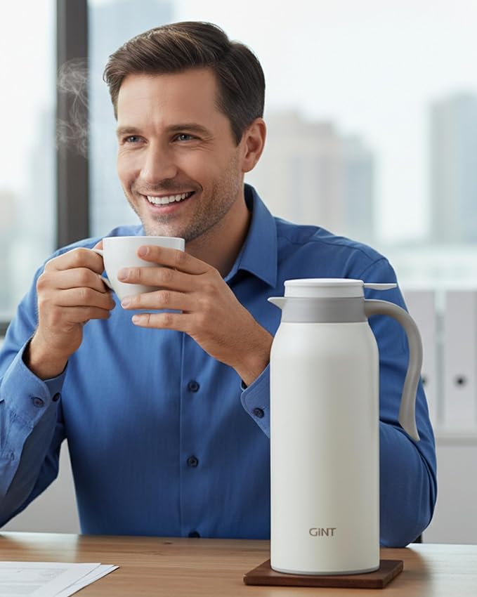 GiNT 51 Oz Stainless Steel Thermal Coffee Carafe, Double Walled Vacuum - Image 8