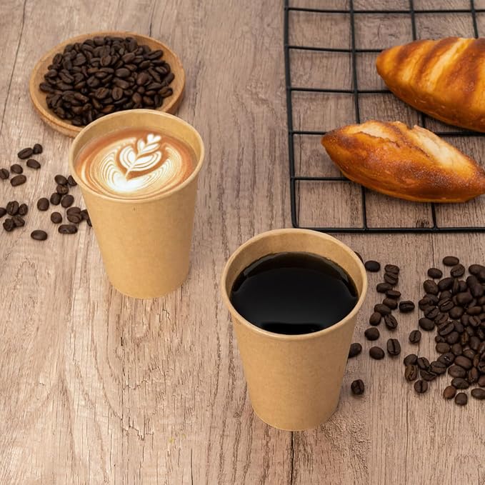 RACETOP 300 Pack 12 oz Coffee Cups, Disposable Coffee Cups, Kraft Paper Cups - Image 2