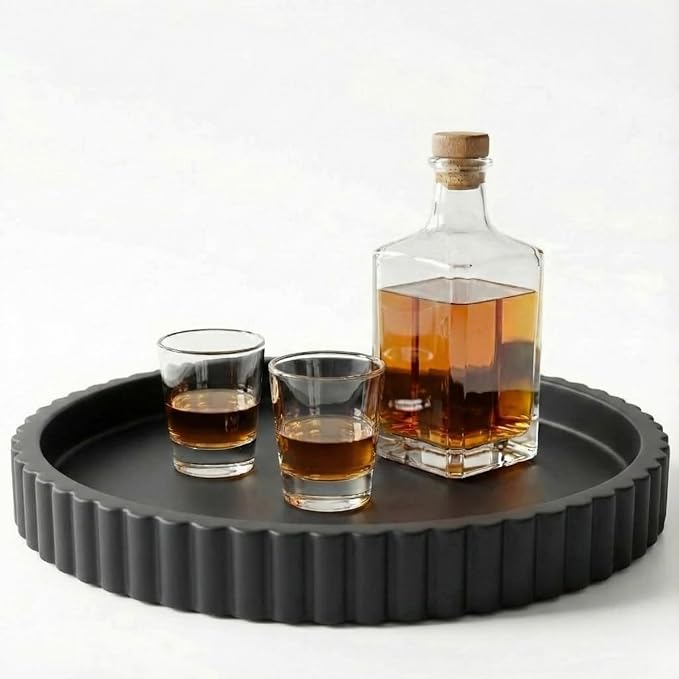 13-Inch Round Coffee Table Tray by VivereHome