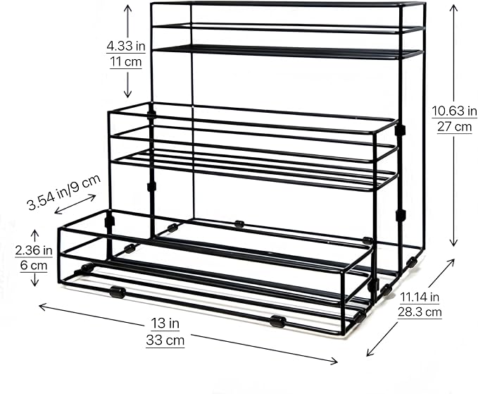 12 Bottles Coffee Syrup Rack Organizer, Coffee Syrup Stand Holder, 3 Tier - Image 3