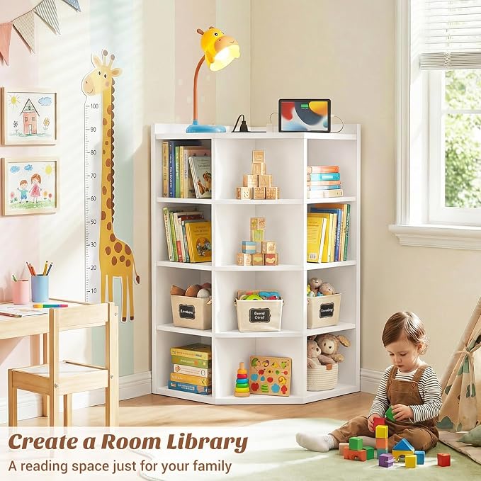 Aheaplus Corner Cabinet, 5-Tier Corner Bookshelf - Image 2