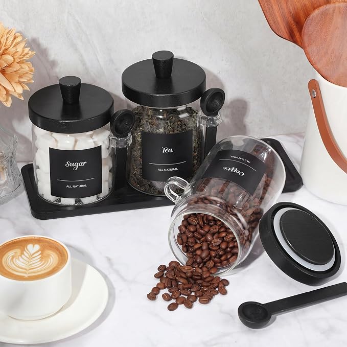Suclain 3 Pcs Glass Coffee Container - Image 4