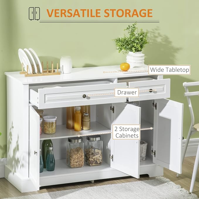 HOMCOM Sideboard Buffet Cabinet, Modern Buffet Cabinet - Image 4