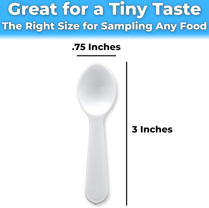 Extra Sturdy, BPA Free 500ct Plastic Tasting Spoons. Disposable Mini Tasters - Image 6