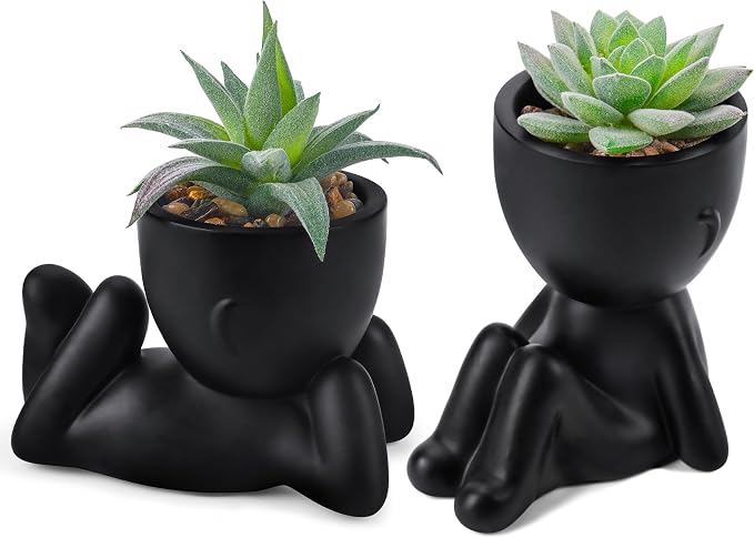 Der Rose Set of 2 Fake Plants Artificial Succulent Plants by DerRose