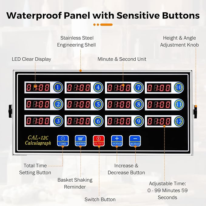 BEAMNOVA 12 Channels Digital Kitchen Timer - Image 6