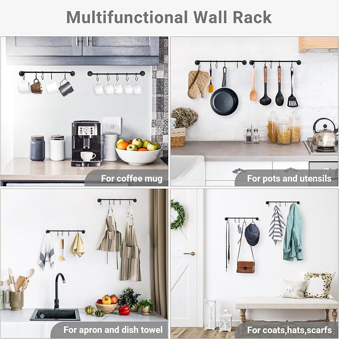 Mkono Mug Holder Wall Mounted Coffee Cup Rack Hanger Modern Metal Wall Rack - Image 5