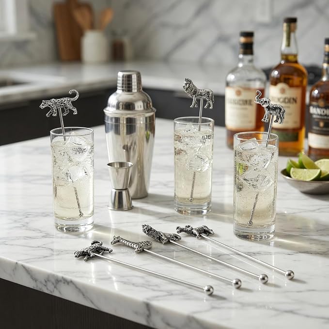 Homestia 7.5" Stainless Steel Swizzle Sticks, Drinks - Image 3