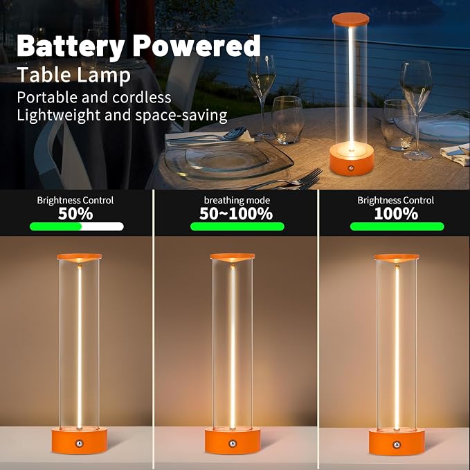 Cordless Portable LED Table Lamp, Modern Nightstand Lights - Image 5