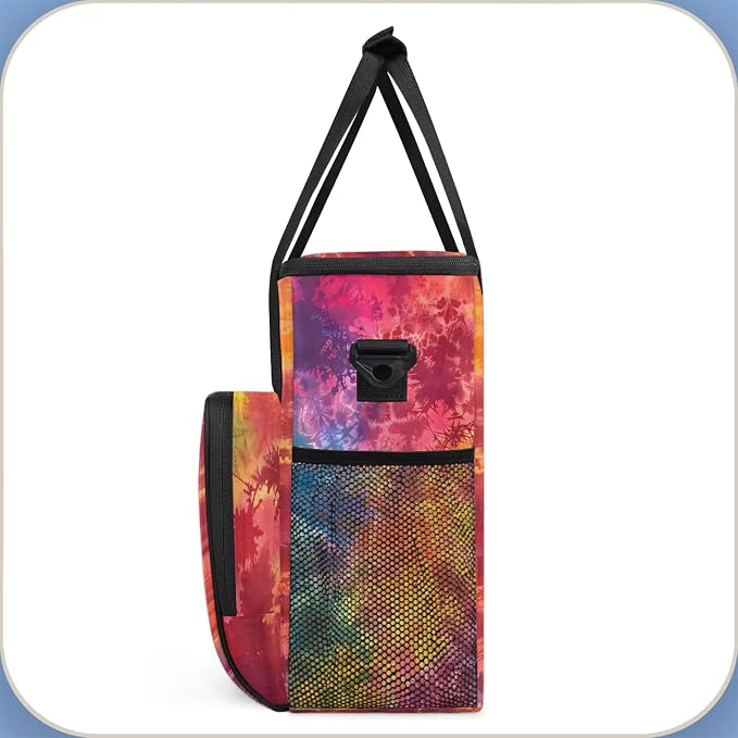 Tie Dye Rainbow Colorful Abstract Coffee Maker Carring Bag, Large Insulated - Image 4
