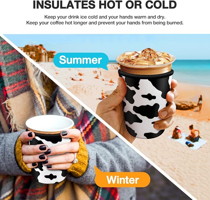 Iced Coffee Cup Sleeve for Large Sized Cups, Reusable Neoprene Iced Coffee Cup - Image 4