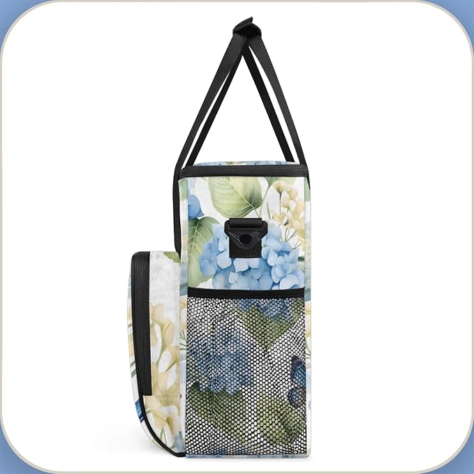 Hydrangea Flower Leaf Coffee Maker Carring Bag, Large Insulated Storage - Image 4