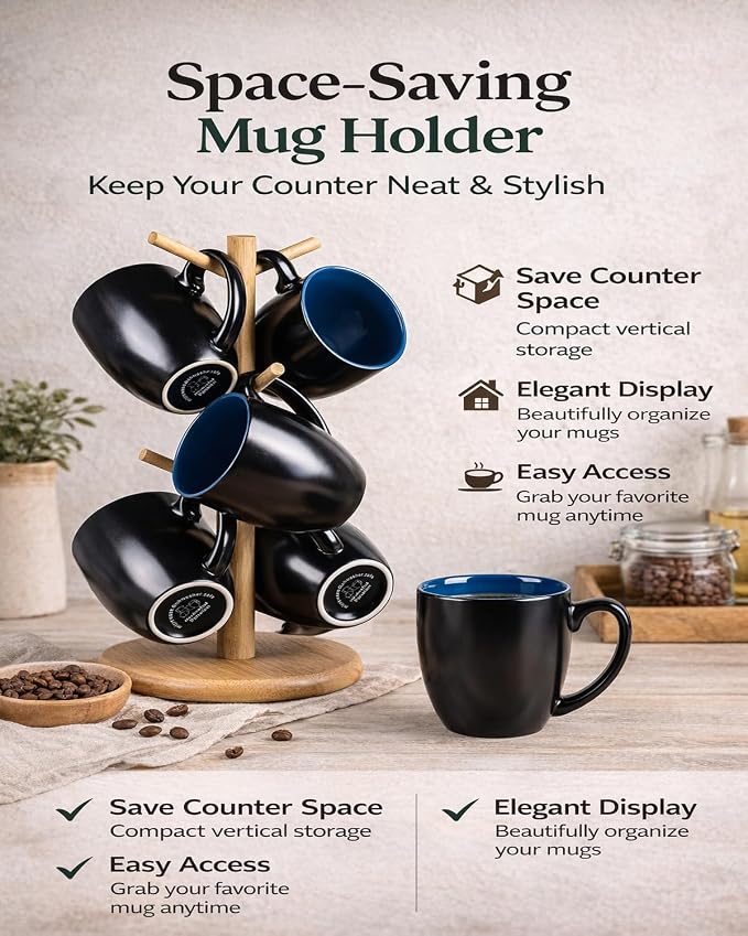 GBhome 16oz Coffee Mugs Set of 6, Large Ceramic Coffee Mugs - Image 7