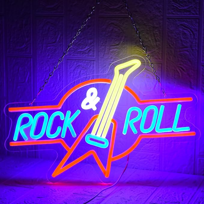 Rock Roll Neon Sign Guitar Neon Sign Led Neon Light - Image 5