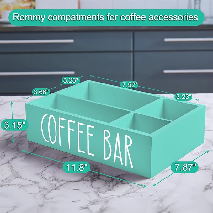 ALELION Turquoise Coffee Station Organizer - Image 7