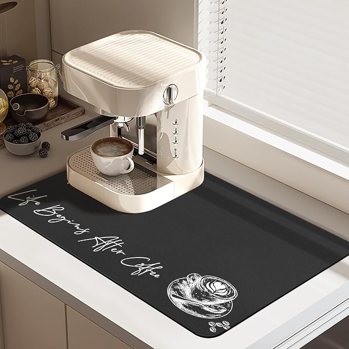 Coffee Mat - Fashion Absorbent Drying Mat Waterproof Protects Kitchen - Maker by Vehcimbev