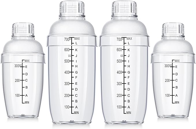 Lallisa 4 Pcs Plastic Cocktail Shaker Hand Drink Mixer Bubble Tea Shaker by Lallisa