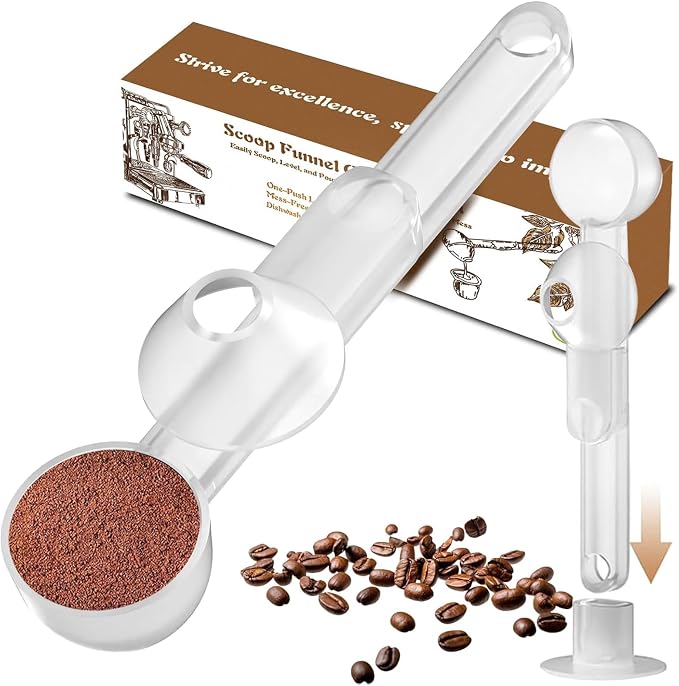 Coffee Scoop with Funnel for Ground Coffee, Protein Powder & Tea, for Reusable by Mudygelay