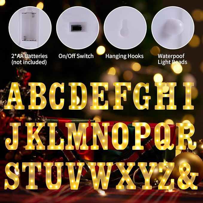 Light Up Letters C, LED Sign Marquee Letters 26 Alphabet - Image 3
