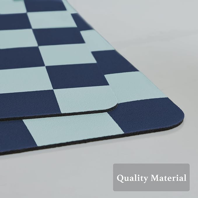 Ohocut Navy Blue Checkered Dish Drying Mat - Image 6