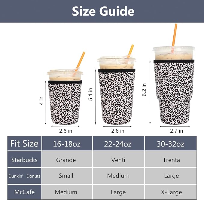 3 Pack Reusable Iced Coffee Sleeves - Image 2