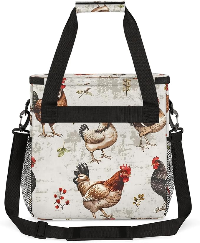 Chicken Cocks Nd Hens Coffee Maker Carring Bag, Large Insulated Storage - Image 5