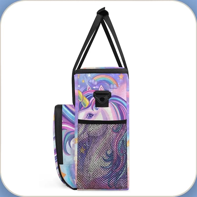 Unicorn Butterfly Coffee Maker Carring Bag, Large Insulated Storage Organizer - Image 4