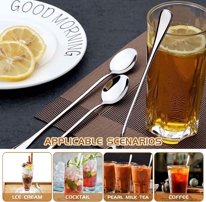 Long Handle Iced Tea Spoons, Ice Cream, Cold Drinks - Image 8