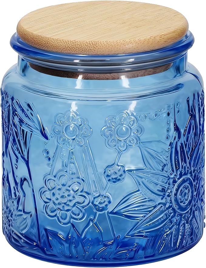 1Pc 17oz Sunflower Style Vintage Glass Candy Jar by eispap