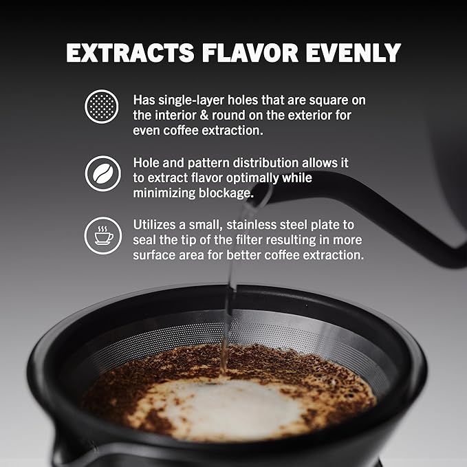 Able KONE compatible with Chemex: The Original Reusable Black Titanium Coffee - Image 5