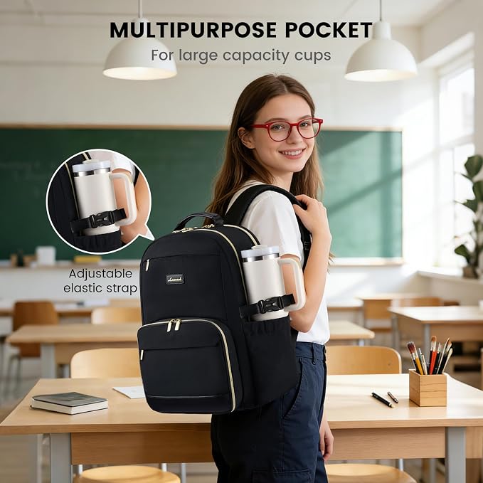 LOVEVOOK Lunch Backpack with Lunch Compartment, 15.6Inch Laptop Work Travel - Image 3