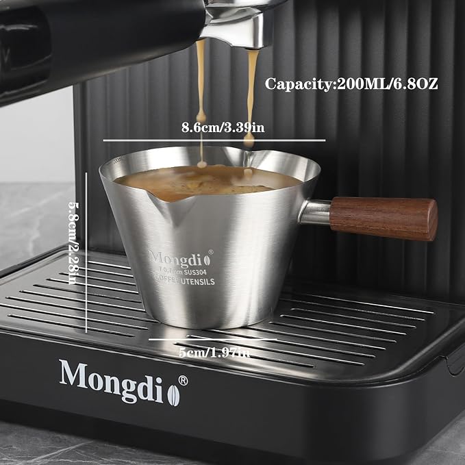 Mongdio 2 Pcs Espresso Measuring Cup, Stainless Steel Espresso Shot Cups - Image 5