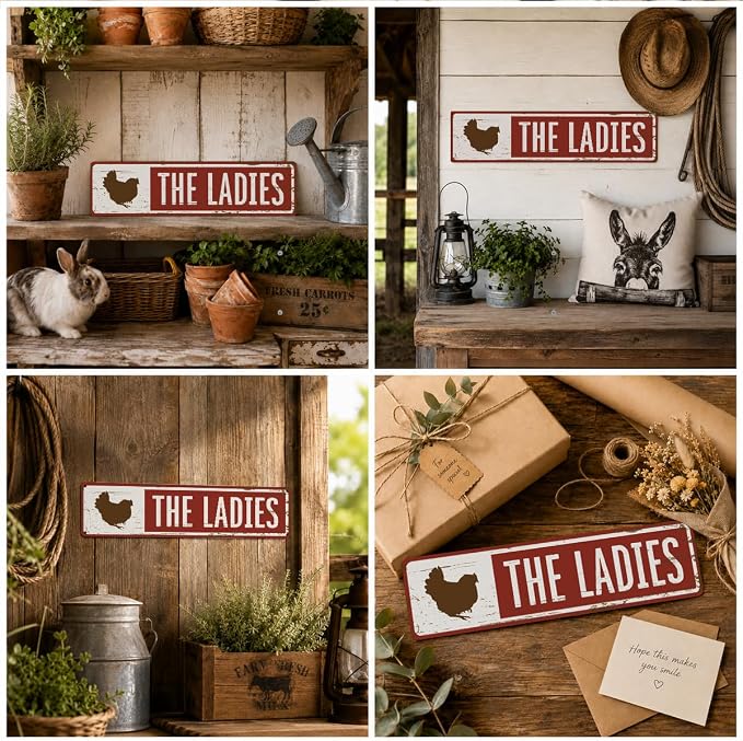 Rustic Farmhouse Style Chicken Coop Sign, Metal Outdoor Chicken House Signs - Image 6