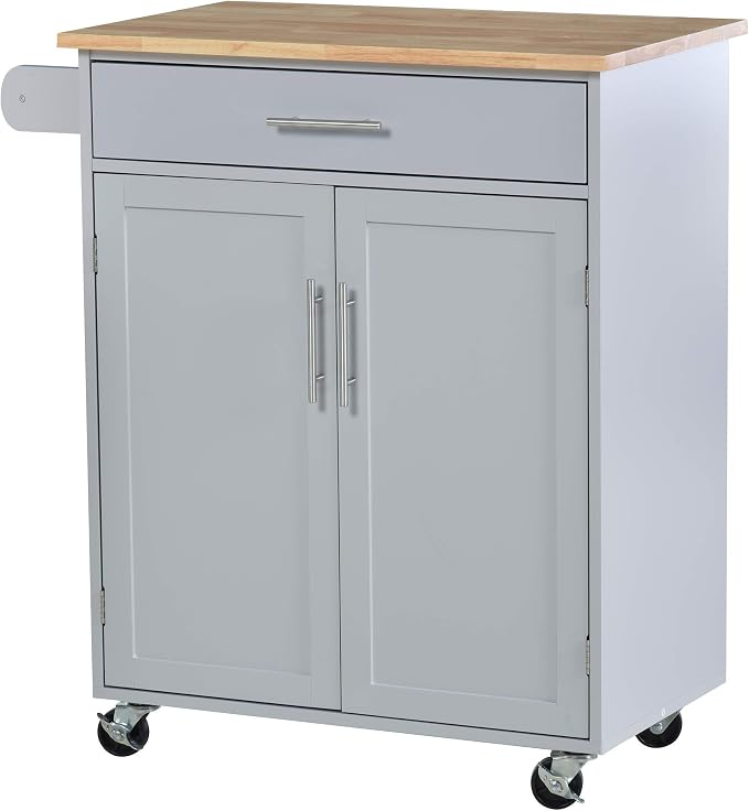 32" Small Kitchen Island Cart on Wheels - Image 9